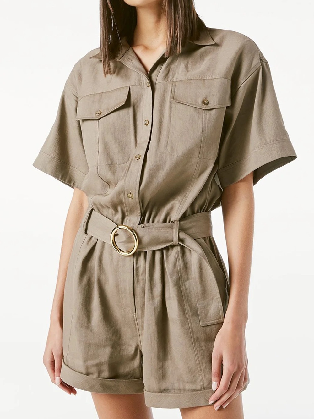 FRAME - Safari ARIE ROMPER Linen-Blend - XS